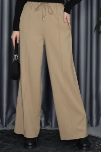 Dilvin Geniş Paça Yumuşak Pantolon Camel - 72170.2100.