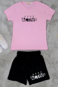 8-12 Yaş Çocuk Şortlu Takım Pembe - 723248.1576.