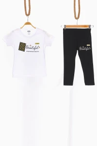 8-12 Yaş Çocuk Taytlı Takım Beyaz - 724159.1576.