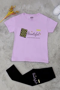 8-12 Yaş Çocuk Taytlı Takım Lila - 724159.1576.