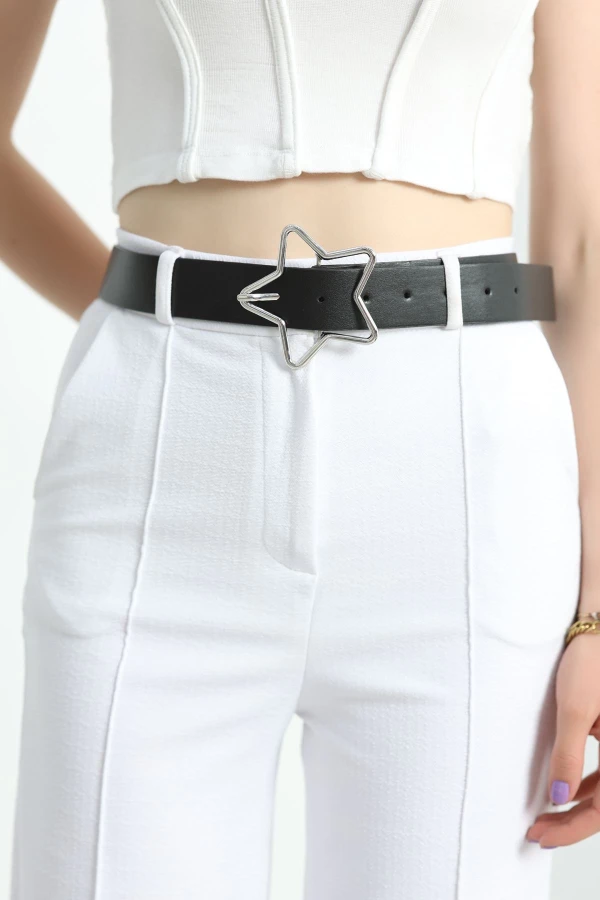 Yıldız Tokalı Kemer Siyah - 7842.1140.