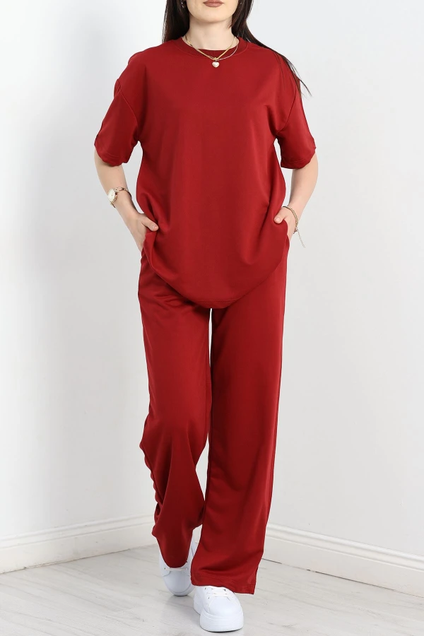 Oversize İki İplik Wortex Takım Bordo - 80303.1878.