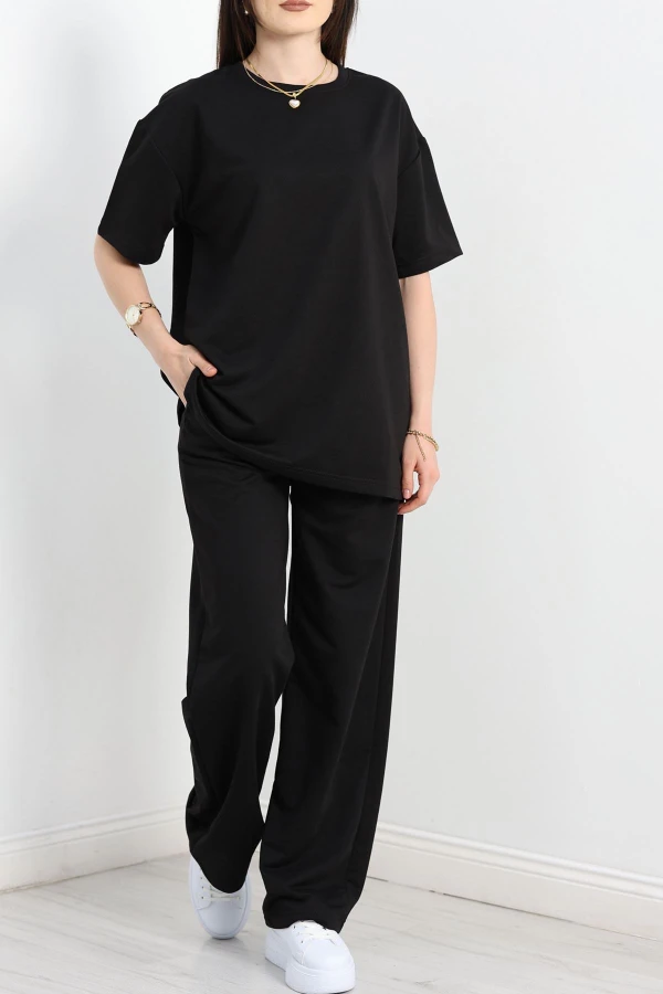 Oversize İki İplik Wortex Takım Siyah - 80303.1878.