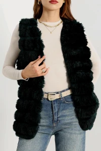 Kürk Görünümlü Yelek Zümrüt - 80899.107.