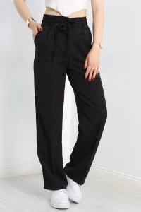 İp Bağlamalı Palazzo Pantolon Siyah - 90021.1397.