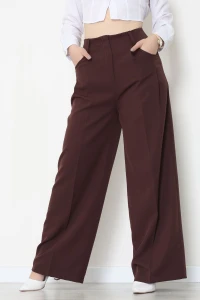 Cepten Pileli Palazzo Pantolon Kahve - 90113.1397.