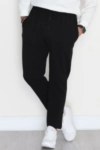 Zra Krep Likralı Bağcıklı Erkek Eşofman Altı Siyah - 90114.1837.