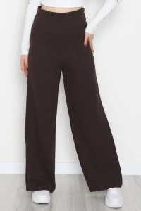 Full Likra İthal Krep Yandan Fermuarlı Pantolon Kahve - 90161.1837.