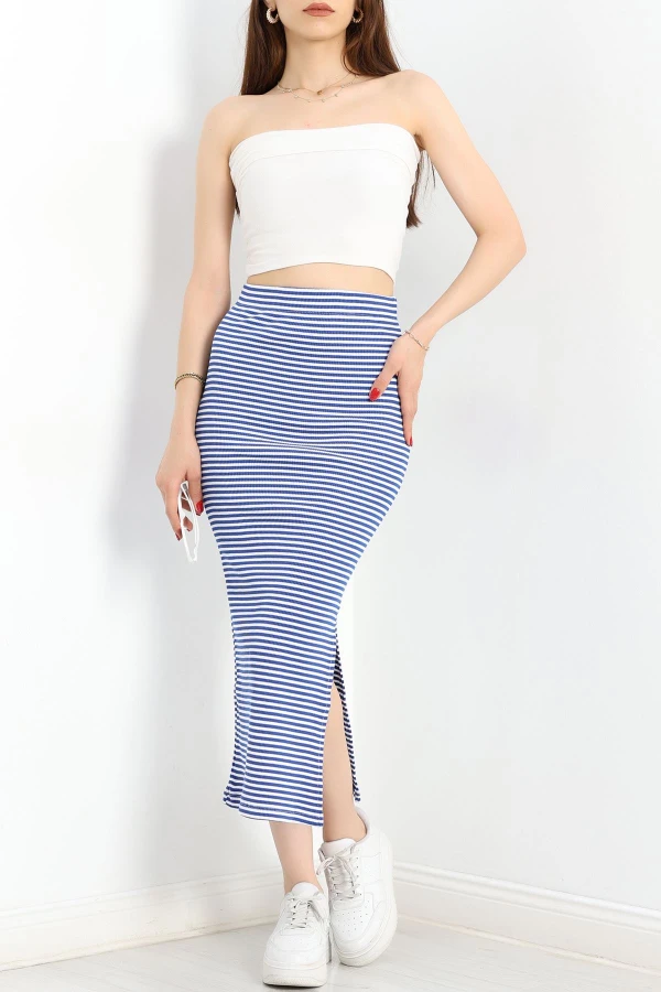 Çizgili Kaşkorse Etek Saksbeyaz - 90330.1567.