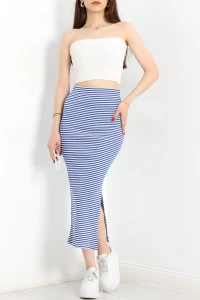 Çizgili Kaşkorse Etek Saksbeyaz - 90330.1567.