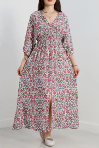 Kruvaze Yaka Desenli Elbise Ekrumor - 90354.1247.