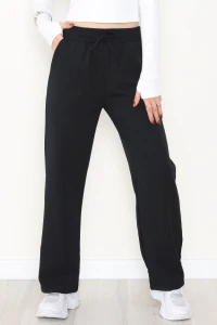 Beli Lastikli Dabıl Palazzo Pantolon Siyah - 90714.1837.