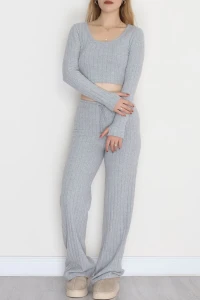 Parmak Geçmeli İnterlok Fitilli Takım Gri - 90959.1748.