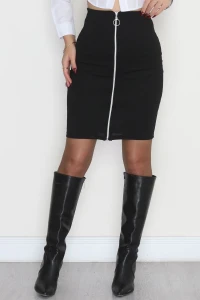 Fermuarlı Kalem Etek Siyah - 15059.316.
