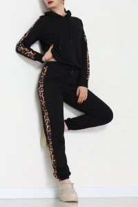 Leopar Garnili Eşofman Takım Siyah - 20112.1857.