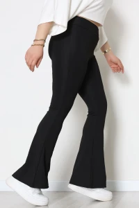 Büyük Beden İspanyol Paça Tayt Siyah - 20204.1098.