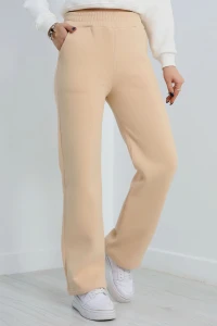 Üç İplik Palazzo Eşofman Altı Bej1 - 20970.1878.