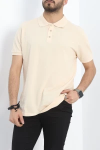 Gömlek Yaka Erkek Tişört Bej - 21844.200.