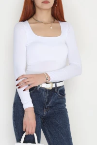Önü Çift Kat Çıtçıtlı Body Beyaz - 21940.200.
