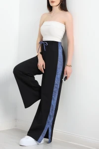 Kot Garnili Yırtmaçlı Eşofman Altı Siyah - 30095.1857.