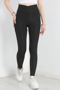 Çapraz Kemer Detaylı Dalgıç Tayt Siyah - 40144.1005.