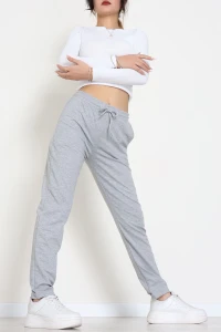 A Kalite 2 İplik Düz Paça Eşofman Altı Gri - 40509.1431.