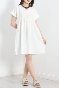 Poplin Kumaş Elbise Beyaz - 40978.701.