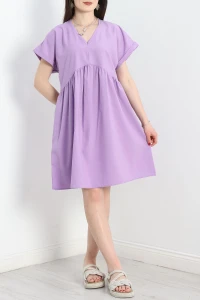 Poplin Kumaş Elbise Lila - 40978.701.