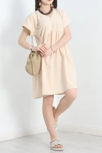 Poplin Kumaş Elbise Bej - 40978.701.