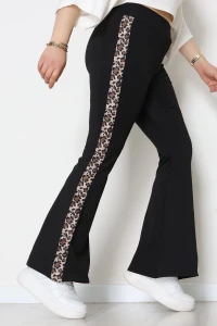 Şeritli Battal Dalgıç İspanyol Tayt Siyah - 50070.1098.