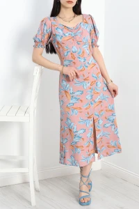 Öpücük Yaka Elbise Gülkurusu - 696.1247.