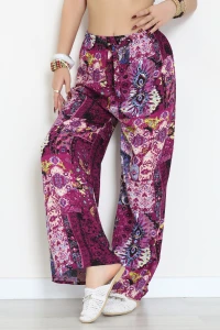 Desenli Dokuma Pantolon Mor - 12333.1095.