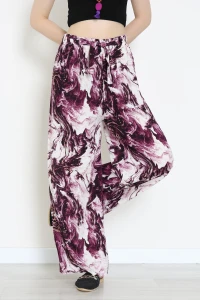 Desenli Dokuma Pantolon Mürdüm - 12333.1095.