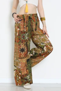 Desenli Dokuma Pantolon Yeşil - 12333.1095.