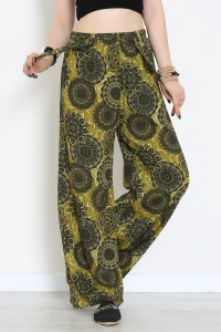Desenli Dokuma Pantolon Yağyeşili - 12333.1095.