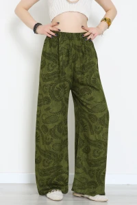 Desenli Dokuma Pantolon Koyuyeşil - 12333.1095.