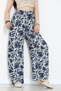 Desenli Dokuma Pantolon Beyazmavi1 - 12333.1095.