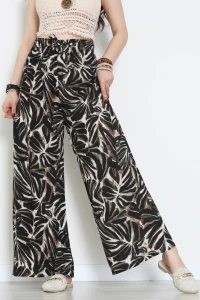 Desenli Dokuma Pantolon Petrolmavikrem - 12333.1095.