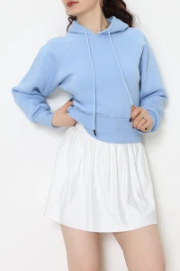 3 İplik Kapşonlu Crop Sweat Bebemavi - 20967.1878.