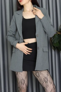 Astarlı Poliviskon Blazer Ceket Antrasit - 31823.1397.