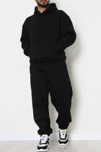 3 İplik Erkek Eşofman Takımı Siyah - 42613.1878.