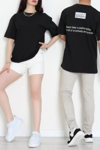 Kompakt Penye Unisex Tişört Siyah - 55064.1872.
