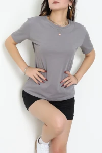 Bisiklet Yaka Lüks Penye Tişört Dumangri - 80100.1878.