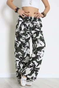 Desenli Dokuma Pantolon Siyahhaki - 12333.1095.