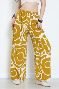 Desenli Dokuma Pantolon Tereyağsarı - 12333.1095.