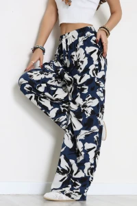 Desenli Dokuma Pantolon Lacivertbeyaz1 - 12333.1095.