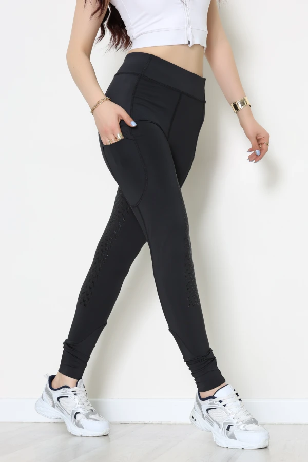 Kadın Dalgıç Kumaş Tayt Siyah - 31949.1919.