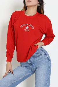 2 İplik Bisiklet Yaka Sweat Kırmızı - 42716.1878.