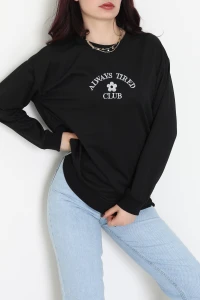 2 İplik Bisiklet Yaka Sweat Siyah - 42716.1878.