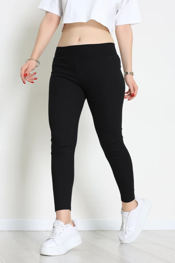 Yıkamalı Kaşkorse Tayt Siyah - 42905.1748.